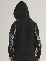 เสื้อฮู้ดดี้มีซิปเด็กผู้ชาย คอลเลคชั่น HALLOWEEN ทรงตรง สีดำ