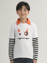 REGULAR FIT HALLOWEEN COLLECTION BOY / GIRL'S TEE LONG SLEEVE WHITE