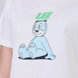 เสื้อยืดแขนสั้นผู้หญิง คอลเลคชั่น LEE X AKID FROM YESTERDAY CROPPED FIT สีครีม