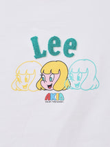 เสื้อยืดแขนสั้นผู้หญิง คอลเลคชั่น LEE X AKID FROM YESTERDAY ทรงตรง สีครีม