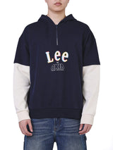 เสื้อฮู้ดดี้แบบสวมผู้ชาย คอลเลคชั่น LEE X AKID FROM YESTERDAY LOOSE FIT สีกรมท่า