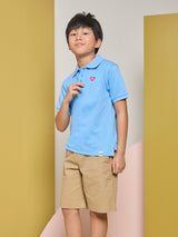 REGULAR FIT UNISEX KIDS'S SHORT SLEEVE POLO BLUE