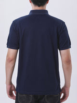 เสื้อยืดโปโลผู้ชาย ทรงตรง สีกรมท่า