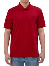 เสื้อโปโลแขนสั้นผู้ชาย ทรงตรง สีแดง