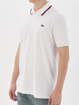 เสื้อโปโลแขนสั้นผู้ชาย ทรงตรง สีขาว