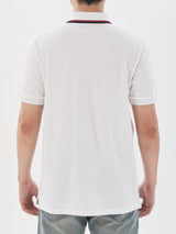เสื้อโปโลแขนสั้นผู้ชาย ทรงตรง สีขาว