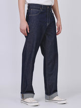 กางเกงยีนส์ผู้ชาย RETRO STRAIGHT FIT เอวสูง ทรงกระบอก สียีนส์เข้ม