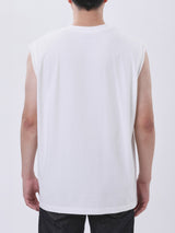 เสื้อยืดแขนกุดผู้ชาย COMFORT FIT สีครีม