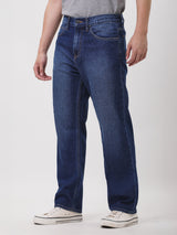 กางเกงยีนส์ผู้ชาย DEAN FIT เอวกลาง ทรงตรง สียีนส์กลาง