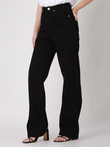 RELAXED FIT MID RISE COMFORT WOMEN'S JEANS BLACK