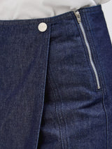 กระโปรงกางเกงขาสั้นผู้หญิง สียีนส์เข้ม