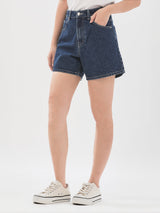 กางเกงยีนส์ขาสั้นผู้หญิง สียีนส์กลาง