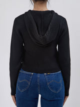 SLIM FIT DENIM OBSESSION COLLECTION WOMEN'S ZIP UP HOODIE BLACK