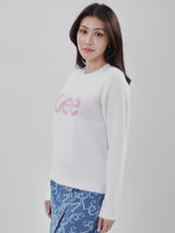 เสื้อสเวตเชิ้ตผู้หญิง คอลเลคชั่น DENIM OBSESSION ทรงตรง สีครีม