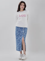 เสื้อสเวตเชิ้ตผู้หญิง คอลเลคชั่น DENIM OBSESSION ทรงตรง สีครีม