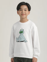 OVERSIZE FIT LEE X AKID FROM YESTERDAY COLLECTION BOY'S SWEATSHIRT WHITE