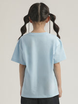 เสื้อยืดแขนสั้นเด็กผู้หญิง คอลเลคชั่น LEE X AKID FROM YESTERDAY ทรงตรง สีฟ้า