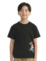 เสื้อยืดแขนสั้นเด็กผู้ชาย คอลเลคชั่น LEE X AKID FROM YESTERDAY ทรงตรง สีดำ