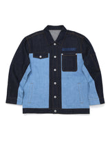 เสื้อแจ็คเก็ตผู้ชาย คอลเลคชั่น LEE X SAUCONY RELAXED FIT สียีนส์เข้ม (ฟอกน้อย)