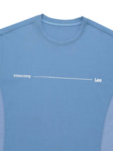 เสื้อยืดแขนยาวผู้ชาย คอลเลคชั่น LEE X SAUCONY RELAXED FIT สีฟ้า