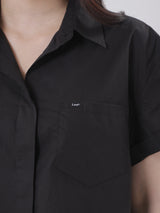 CROPPED FIT DENIM OBSESSION COLLECTION WOMEN'S SHORT SLEEVE SHIRT BLACK