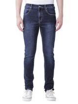 กางเกงยีนส์ผู้ชาย RAMONE FIT เอวต่ำ ทรงเข้ารูป สียีนส์เข้ม