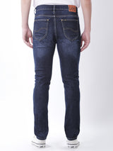 กางเกงยีนส์ผู้ชาย RAMONE FIT เอวต่ำ ทรงเข้ารูป สียีนส์เข้ม