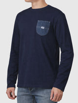 COMFORT FIT DENIM OBSESSION COLLECTION MEN'S LONG SLEEVE T-SHIRT NAVY