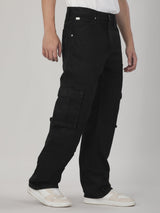 กางเกงยีนส์ผู้ชาย คอลเลคชั่น DENIM OBSESSION EASY RIDERS FIT เอวกลาง ต้นขากว้าง สีดำ
