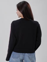 CROPPED FIT DENIM OBSESSION COLLECTION WOMEN'S SWEATSHIRT BLACK