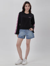 CROPPED FIT DENIM OBSESSION COLLECTION WOMEN'S SWEATSHIRT BLACK