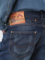 กางเกงยีนส์ (ริมน้ำเงิน) ผู้ชาย คอลเลคชั่น 101 RETRO STRAIGHT FIT เอวสูง ทรงกระบอก สียีนส์กลาง