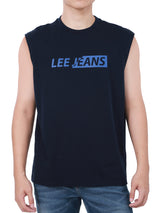 REGULAR FIT MEN'S SLEEVELESS T-SHIRT NAVY