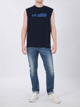 REGULAR FIT MEN'S SLEEVELESS T-SHIRT NAVY