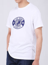 เสื้อยืดแขนสั้นผู้ชาย ทรงตรง สีขาว