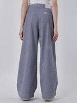 กางเกงยีนส์ผู้หญิง คอลเลคชั่น DENIM OBSESSION WIDE LEG FIT เอวสูง ทรงขากว้าง สียีนส์เข้ม