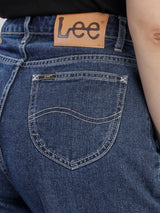 WIDE LEG FIT HIGH RISE RELAXED WOMEN'S JEANS MID INDIGO