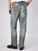 กางเกงยีนส์ (ริมน้ำเงิน) ผู้ชาย คอลเลคชั่น 101 RETRO STRAIGHT FIT เอวสูง ทรงกระบอก สียีนส์อ่อน