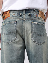 กางเกงยีนส์ (ริมน้ำเงิน) ผู้ชาย คอลเลคชั่น 101 RETRO STRAIGHT FIT เอวสูง ทรงกระบอก สียีนส์อ่อน