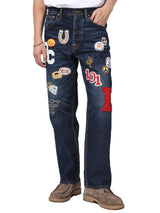 กางเกงยีนส์ผู้ชาย คอลเลคชั่น 101 RETRO STRAIGHT FIT เอวสูง ทรงกระบอก สียีนส์เข้ม