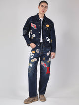 กางเกงยีนส์ผู้ชาย คอลเลคชั่น 101 RETRO STRAIGHT FIT เอวสูง ทรงกระบอก สียีนส์เข้ม