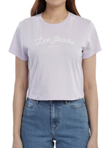 CROPPED FIT WOMEN'S SHORT SLEEVE T-SHIRT PURPLE