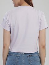 CROPPED FIT WOMEN'S SHORT SLEEVE T-SHIRT PURPLE