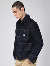 เสื้อแจ็คเก็ตผู้ชาย คอลเลคชั่น 101 ทรงตรง สียีนส์เข้ม