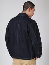 เสื้อแจ็คเก็ตผู้ชาย คอลเลคชั่น 101 ทรงตรง สียีนส์เข้ม