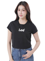 CROPPED FIT WOMEN'S SHORT SLEEVE T-SHIRT BLACK