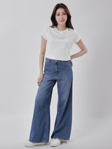 CROPPED FIT WOMEN'S SHORT SLEEVE T-SHIRT OFF-WHITE