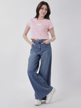 CROPPED FIT WOMEN'S SHORT SLEEVE T-SHIRT PINK