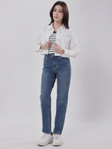 เสื้อกล้ามผู้หญิง คอลเลคชั่น DENIM OBSESSION SLIM FIT สีขาว