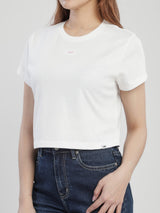 CROPPED FIT WOMEN'S SHORT SLEEVE T-SHIRT WHITE